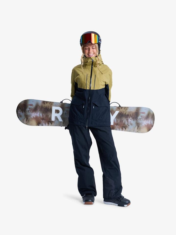 Image of a model wearing Pants. Productname: Roxy - Womens Landform Snow Pants - True Black - in True Black colour by brand - Roxy