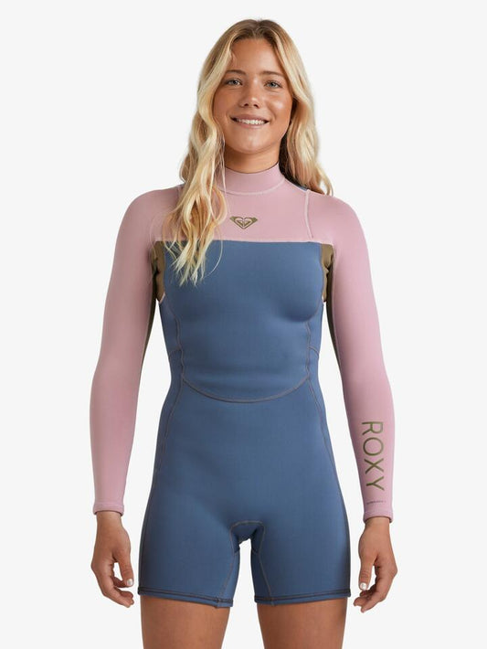 Image of a model wearing Tops. Productname: Roxy - Womens Long Sleeve 2/2 Prologue Springsuit - Ash - in Ash colour by brand - Roxy