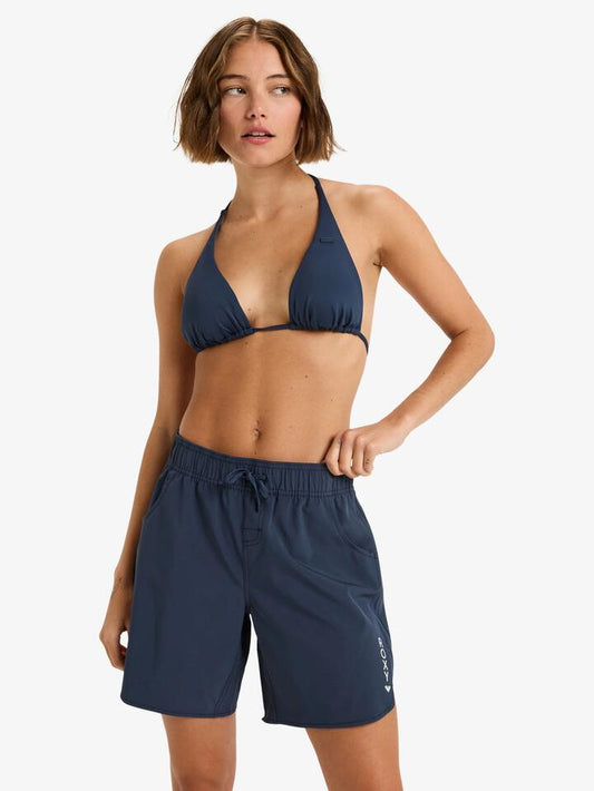 Image of Swimwear. Productname: Roxy Womens Wave 7" Boardshorts Mood Indigo - in Mood Indigo colour by brand - Roxy