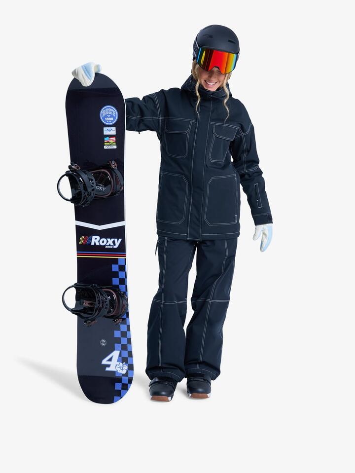 Image of Coats & Jackets. Product name - Roxy Womens Chloe Kim Snow Jacket True Black in True Black colour by brand - Roxy