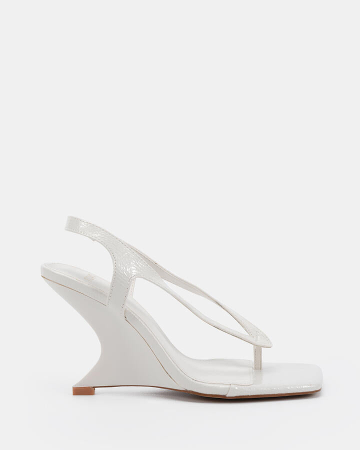 Image of Sandals. Product name - Zielona White Crinkle Patent Party in White Crinkle Patent colour by brand - Novo