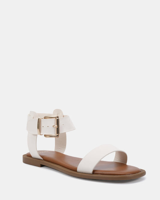 Image of Flats. Productname: Trulee: White - Women's Strappy - Flat in Multi colour by brand - Novo