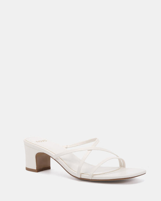 Image of Heels. Productname: Umeda: White - Women's Strappy - Low Heel in Multi colour by brand - Novo