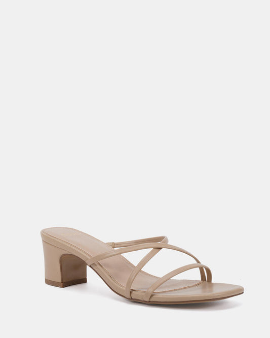 Image of Heels. Productname: Umeda: Neutral - Women's Strappy - Low Heel in Neutral colour by brand - Novo