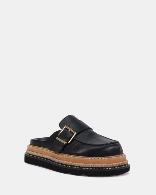 Image of Flats. Productname: Chain: Black Smooth - Women's Casual Flat Closed in Black colour by brand - Novo