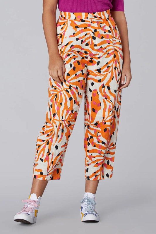 Image of a model wearing Pants. Productname: Dear Coral Pant in Print colour by brand - Gorman