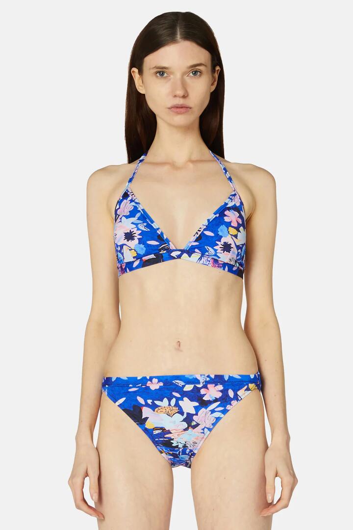 Image of Swimwear. Product name - Big Blue Triangle Bikini Top in Print colour by brand - Gorman