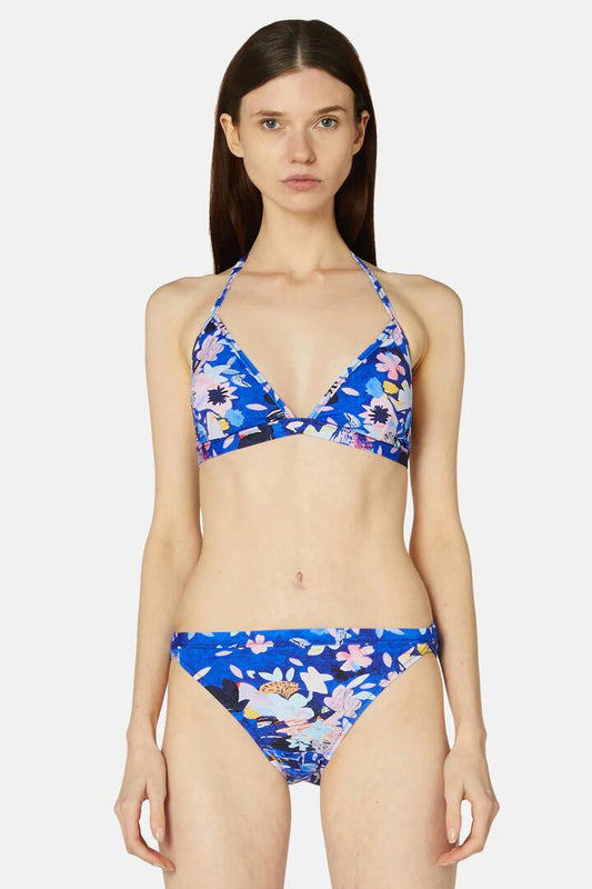 Image of Swimwear. Product name - Big Blue Triangle Bikini Top in Print colour by brand - Gorman