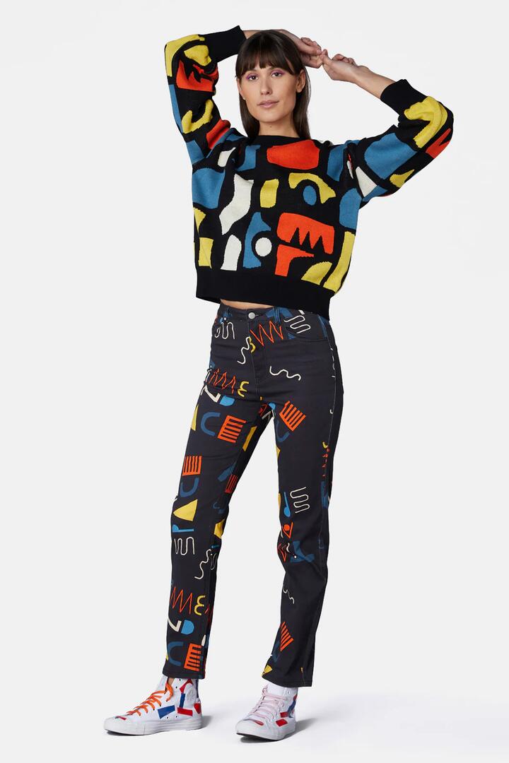 Image of Jeans. Product name - Time & Space Skinny Jean in Print colour by brand - Gorman