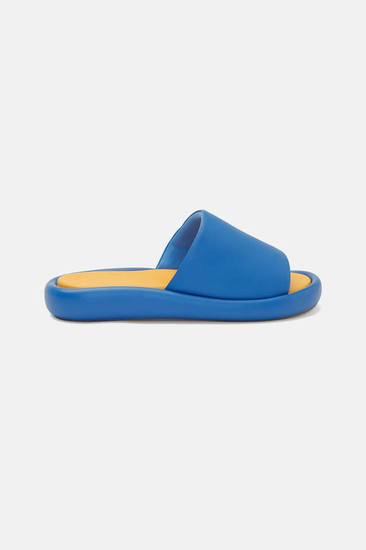 Image of Slippers. Productname: Puffy Slide in Blue/Yellow colour by brand - Gorman