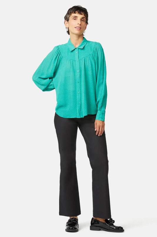 Image of a model wearing Tops. Productname: Claudelle Shirt in Green colour by brand - Gorman