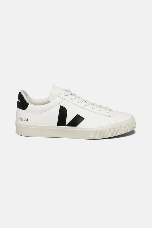 Image of Sneakers. Product name - Veja Campo in Extra White - Black colour by brand - Gorman