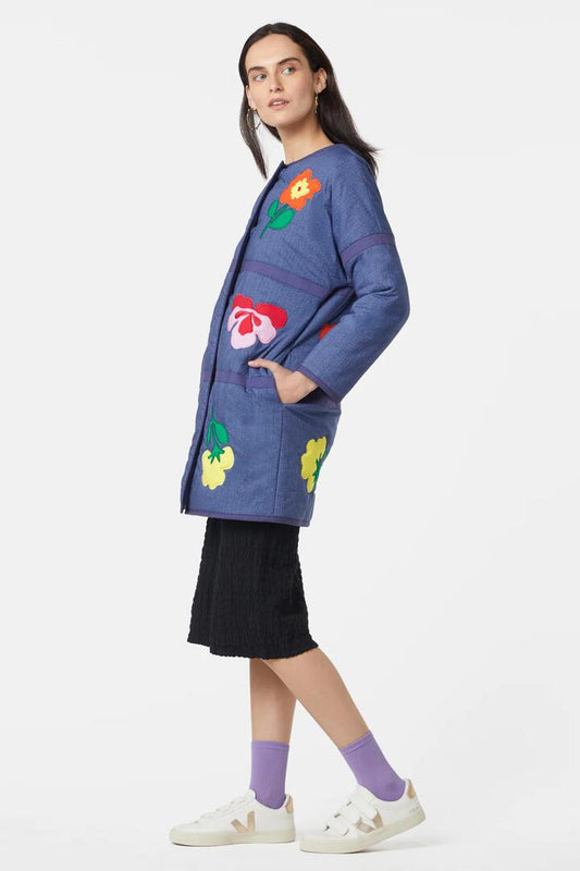 Image of a model wearing Outerwear. Productname: Bouquet Coat in Multi colour by brand - Gorman