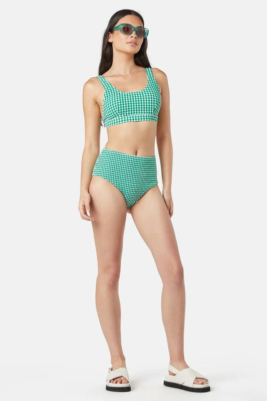 Image of Swimwear. Productname: Gingham Bikini Bottom in Green colour by brand - Gorman
