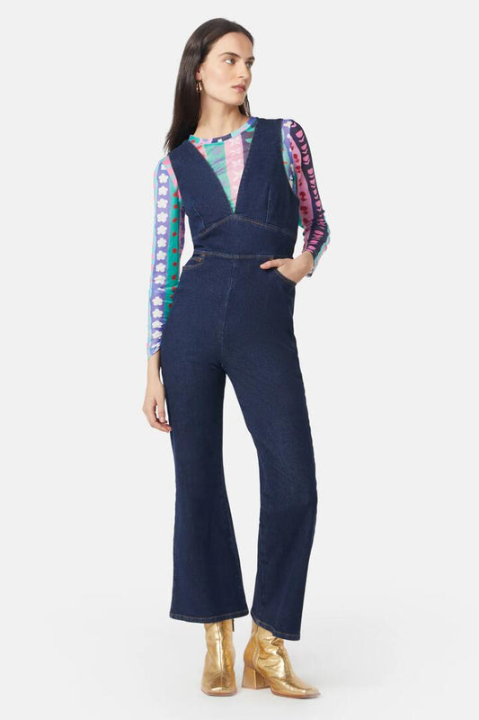 Image of a model wearing Pants. Productname: Anala Pantsuit in Indigo colour by brand - Gorman