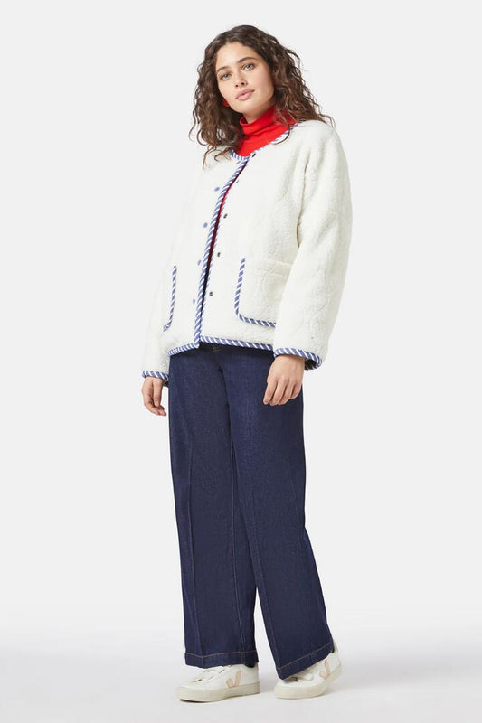 Image of a model wearing Outerwear. Productname: Artists Patchwork Quilted Jacket in Print colour by brand - Gorman