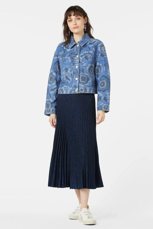 Image of a model wearing Skirts. Productname: All Stars Together Skirt in Navy colour by brand - Gorman