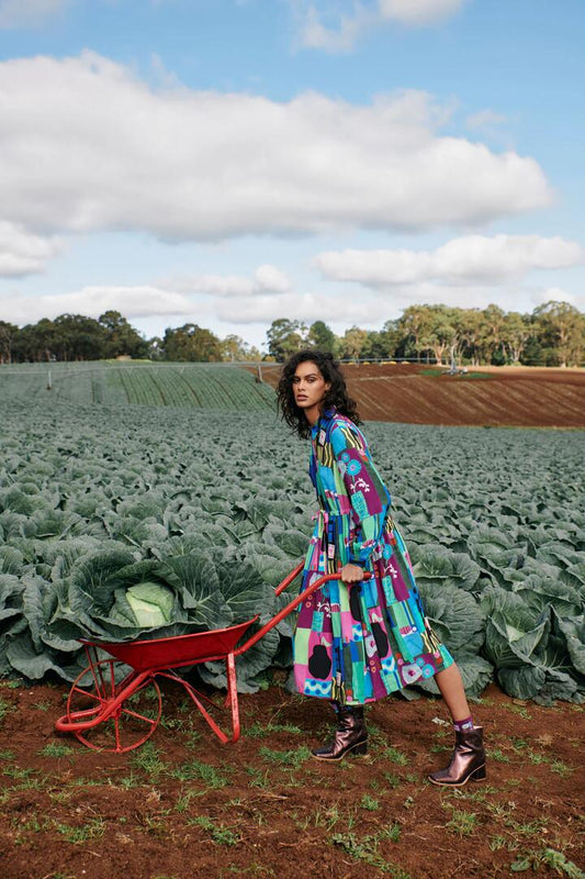 Image of Dresses. Productname: Collage Notes Dress in Print colour by brand - Gorman