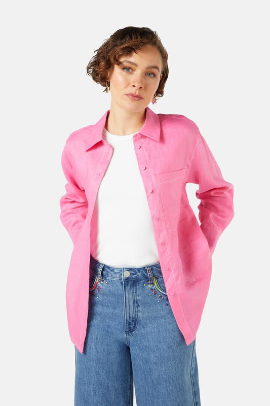 Image of Shirts. Productname: Patch Shirt in Pink colour by brand - Gorman