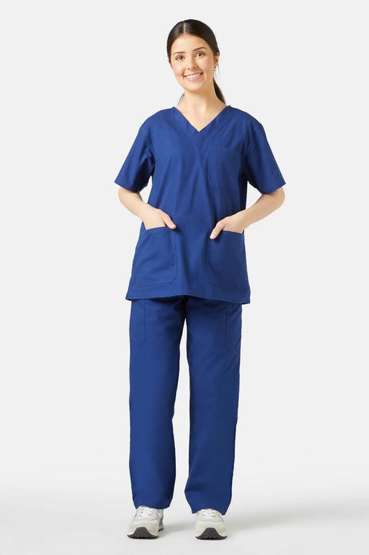 Image of a model wearing Uniforms & Workwear. Productname: Gorman Deep Blue Scrub Set in Deep Blue colour by brand - Gorman