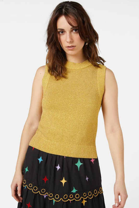 Image of a model wearing Tops. Productname: Goldie Tank in Black colour by brand - Gorman