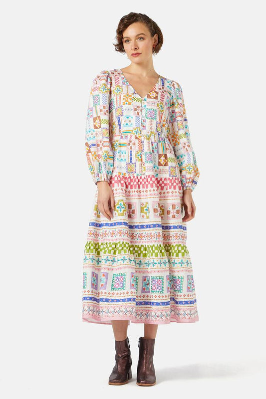 Image of Dresses. Productname: Stained Glass Tiered Dress in Print colour by brand - Gorman