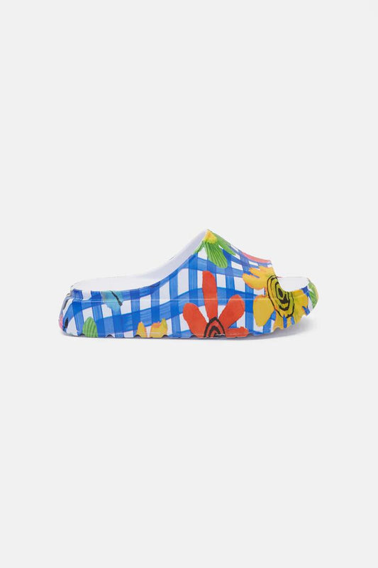 Image of Slippers. Product name - Petal Parade Slide in Print colour by brand - Gorman