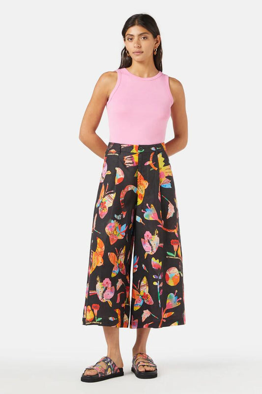Image of a model wearing Pants. Productname: Cut Outs Culotte in Print colour by brand - Gorman