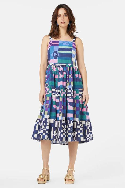 Image of Dresses. Productname: Tropic Check Tiered Dress in Print colour by brand - Gorman