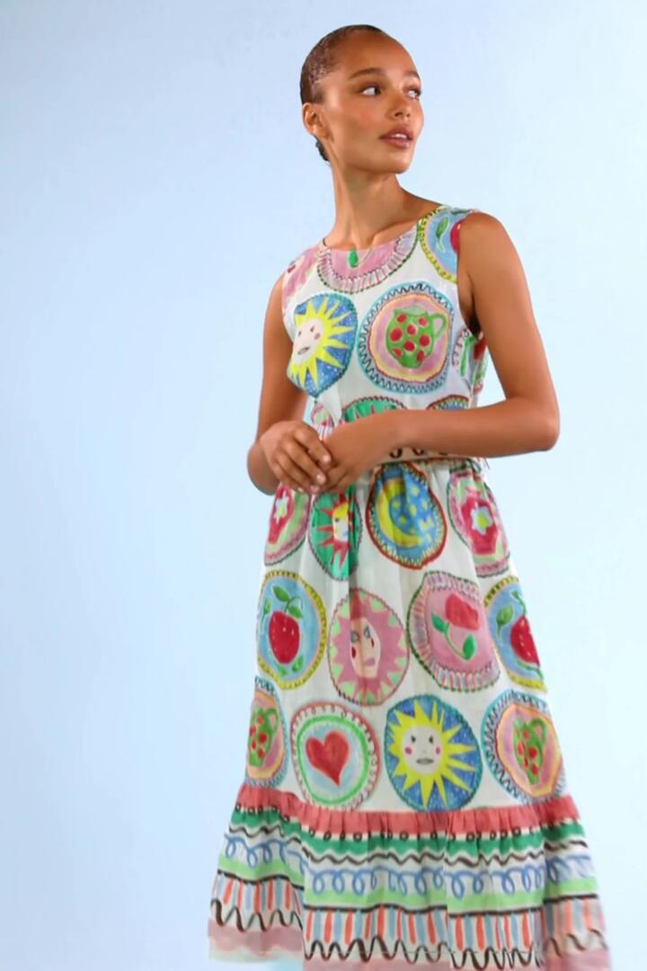 Image of Dresses. Product name - Bring A Plate Long Dress in Print colour by brand - Gorman