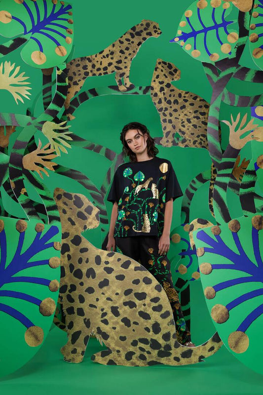 Image of a model wearing Tops. Productname: Guardians Placement Tee in Print colour by brand - Gorman