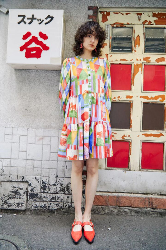 Image of Dresses. Product name - Fantasy Patchwork Dress in Print colour by brand - Gorman