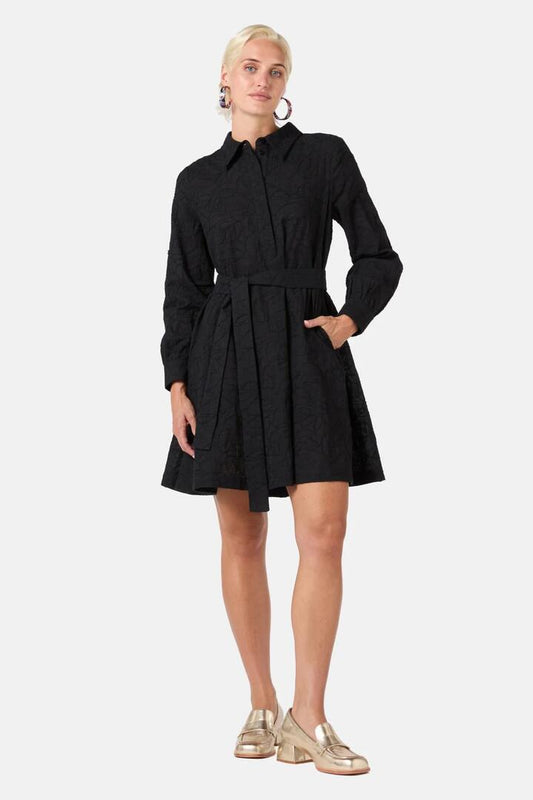 Image of Dresses. Product name - Blythe Shirt Dress in Black colour by brand - Gorman