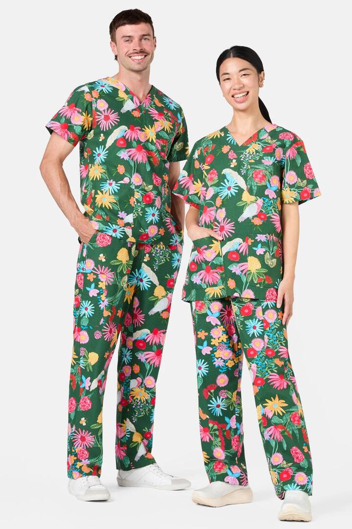 Image of a model wearing Uniforms & Workwear. Productname: Paradise Scrub Set in Green colour by brand - Gorman