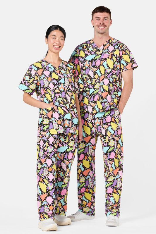 Image of a model wearing Uniforms & Workwear. Productname: Mosaic Scrub Set in Multi colour by brand - Gorman