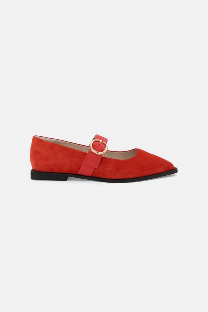 Image of Flats. Product name - Picking Flowers Flat in Red colour by brand - Gorman