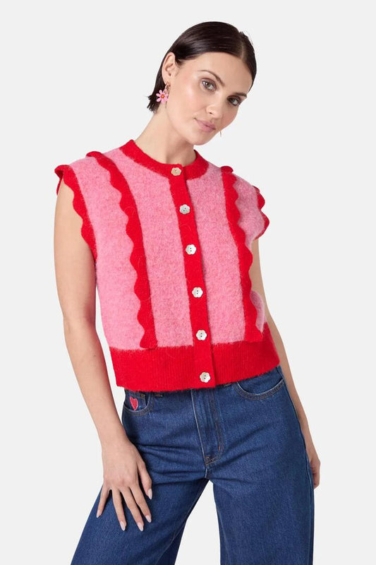 Image of Coats & Jackets. Productname: Sweethearts Vest in Red colour by brand - Gorman