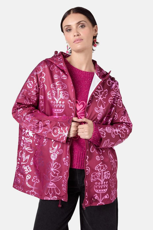 Image of a model wearing Rain Coats. Productname: Folk Tales Raincoat in Print colour by brand - Gorman