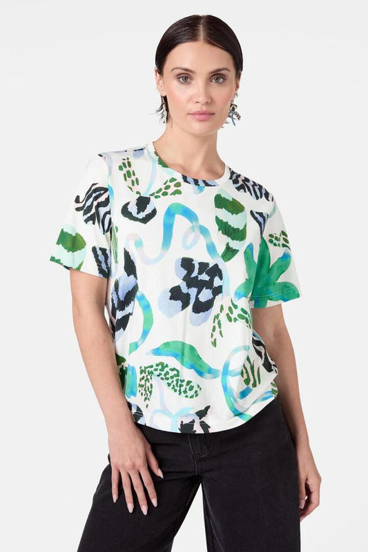 Image of a model wearing Tops. Productname: The Vines Classic Tee in Print colour by brand - Gorman