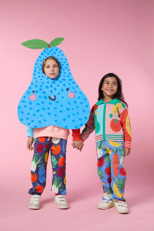 Image of a model wearing Outerwear. Productname: Veggies Kids Zip Cardigan in Multi colour by brand - Gorman