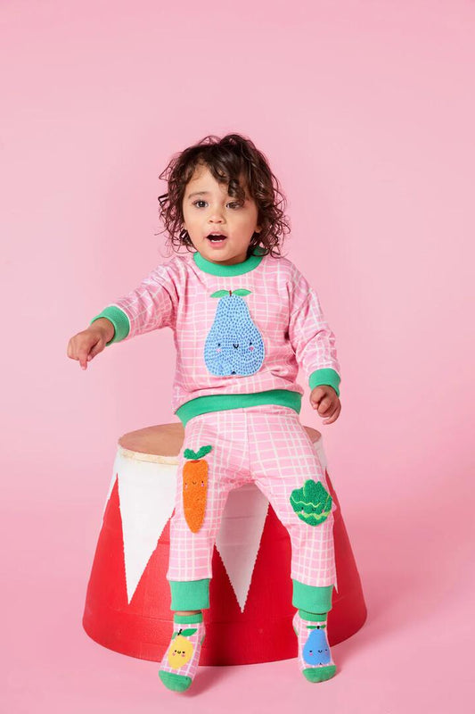 Image of a model wearing Pants. Productname: Fruity Baby Jogger in Pink colour by brand - Gorman