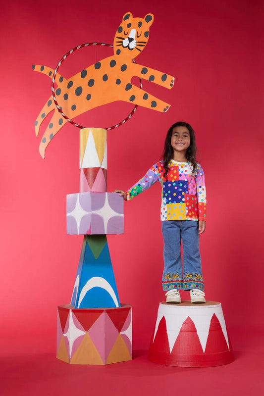 Image of a model wearing Tops. Productname: Spotty Kids LS Tee in Multi colour by brand - Gorman