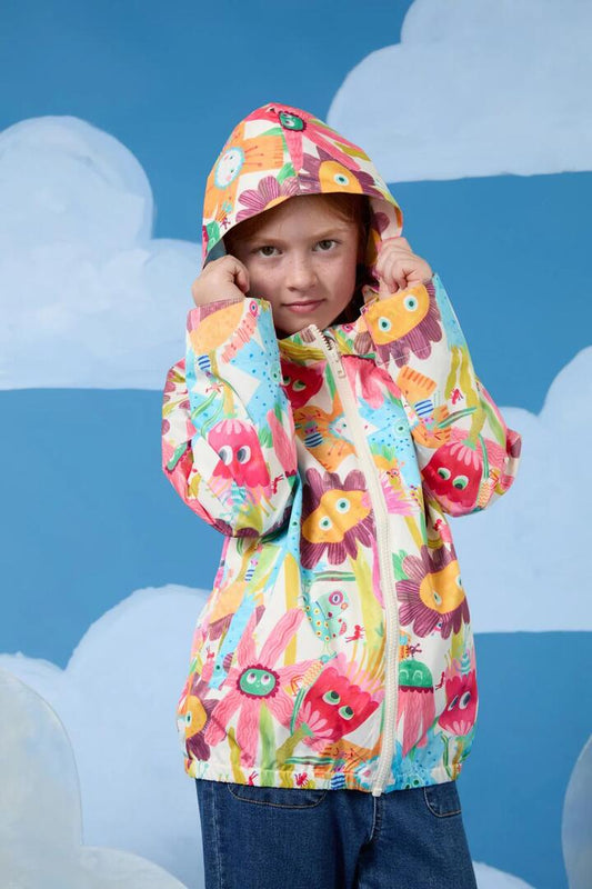 Image of a model wearing Rain Coats. Productname: Happy Floral Kids Raincoat in Multi colour by brand - Gorman