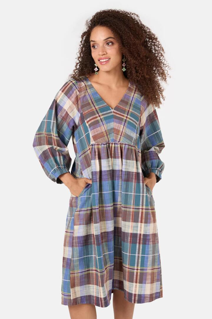 Image of Dresses. Product name - Palma Winter Check Dress in Check colour by brand - Gorman