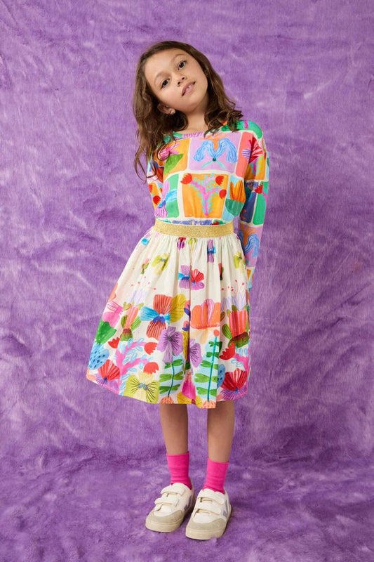 Image of a model wearing Tops. Productname: Wild Blooms Kids LS Tee in Multi colour by brand - Gorman