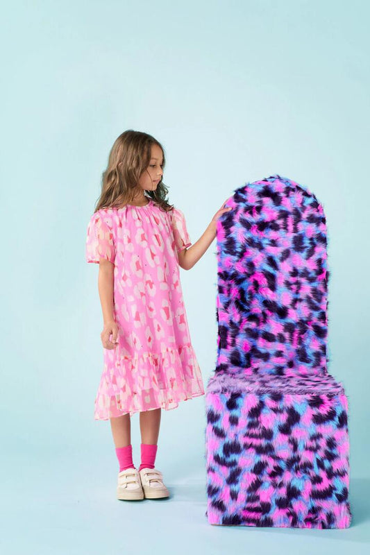 Image of Dresses. Productname: Pink Leopard Kids Party Dress in Pink colour by brand - Gorman