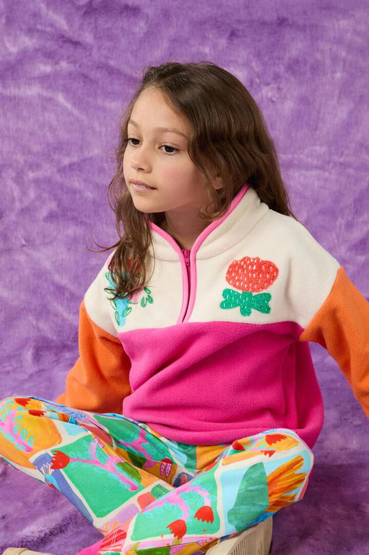 Image of a model wearing Tops. Productname: Wild Flowers Kids Polar FL Top in Multi colour by brand - Gorman
