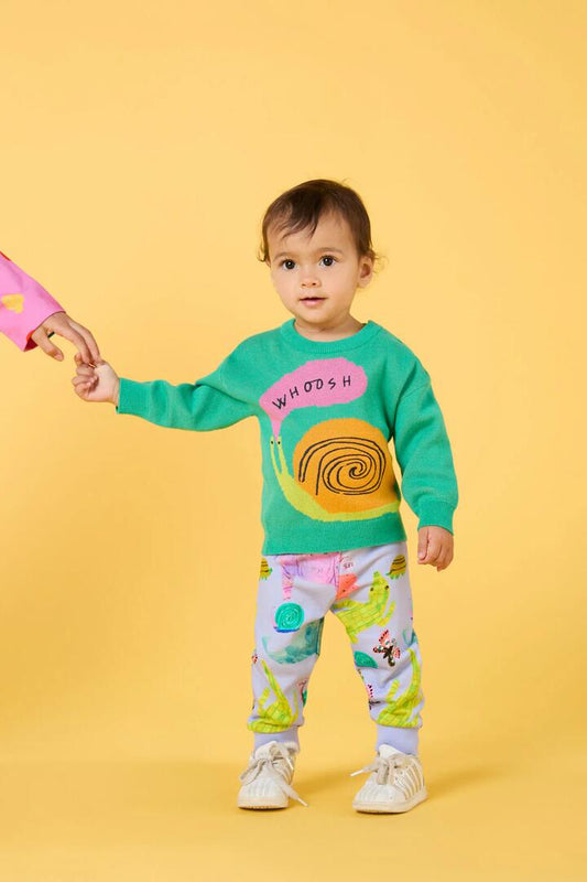 Image of a model wearing Tops. Productname: Whoosh Baby Knit in Green colour by brand - Gorman