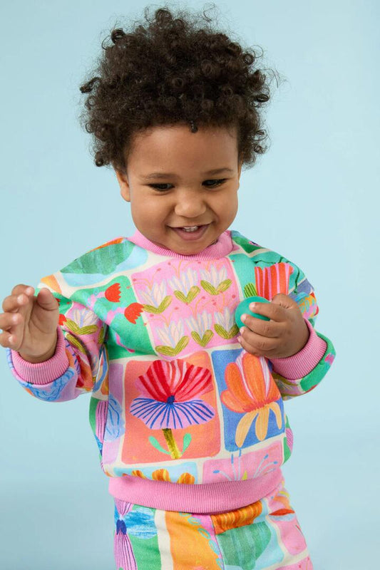 Image of a model wearing Outerwear. Productname: Wild Blooms Baby Sweater in Multi colour by brand - Gorman