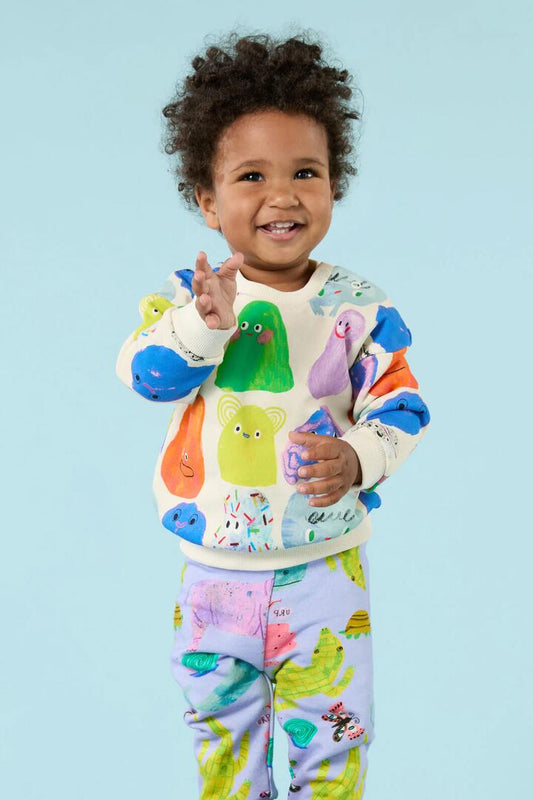 Image of a model wearing Outerwear. Productname: Boo Baby Sweater in Cream colour by brand - Gorman